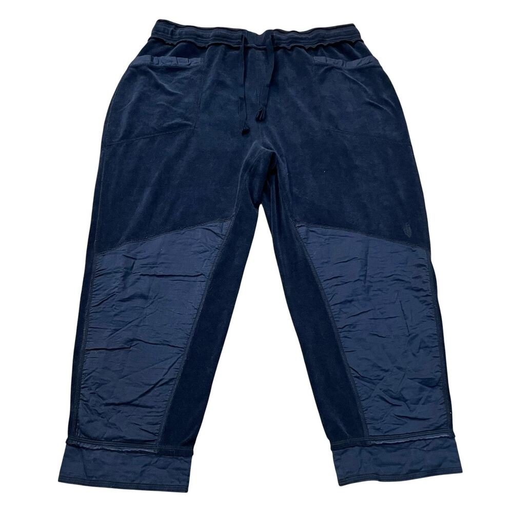 Free People Movement Let It Go Velour Jogger Sweatpants Large Drop Crotch Crop